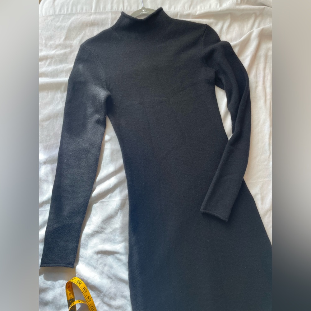 Reformation Black Long Cashmere Dress With Slit